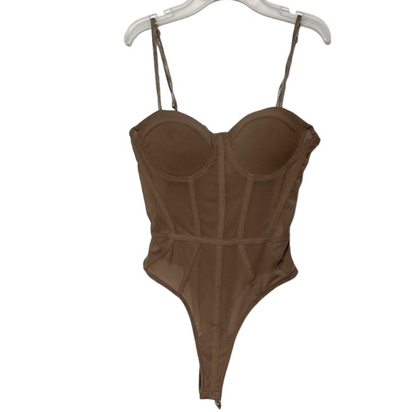 Rubylishious Taupe Bodyshape  size Medium  Adjustable spaghetti straps bodysuit - Picture 1 of 3
